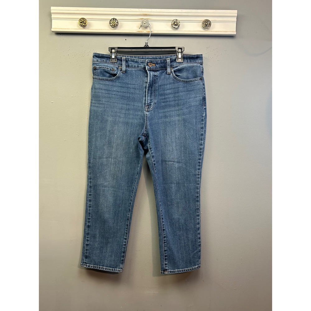 Talbots Jeans Womens 14P Blue High Waist Modern Ankle Flawless Medium Wash Denim